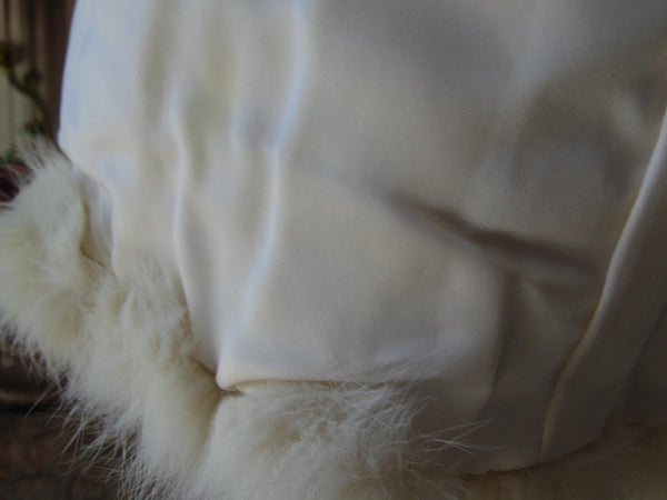 Vintage White Fox Fur Jacket: Preloved Wedding Coat (M)