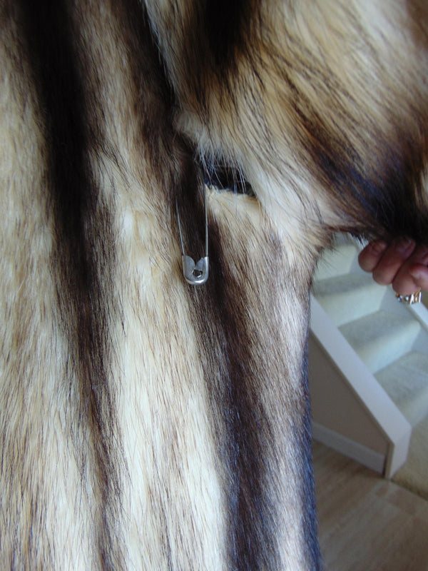 Vintage Natural Fitch Fur Coat: Full Length Estate Furs