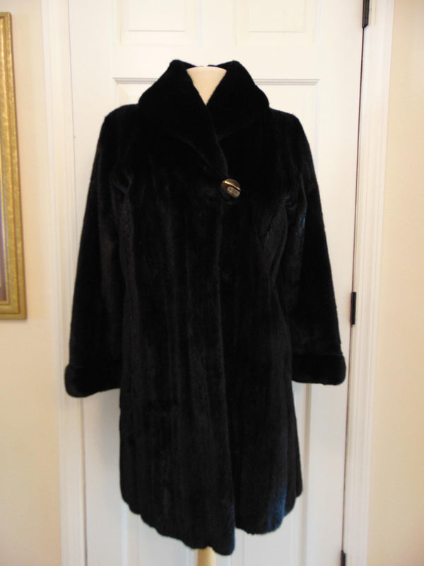 Vintage Black Ranch Mink Fur Stroller Coat: Canadian Fur