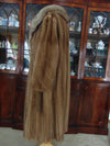 Vintage Pastel Mink Fur Coat with Fox Fur Collar