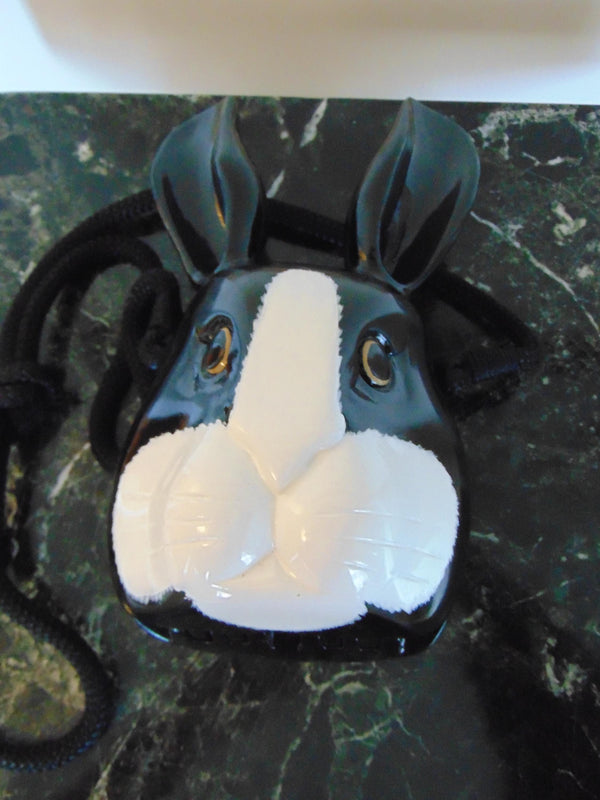 Vintage Timmy Woods Rabbit Purse: Handcrafted Acacia Wood Bunny