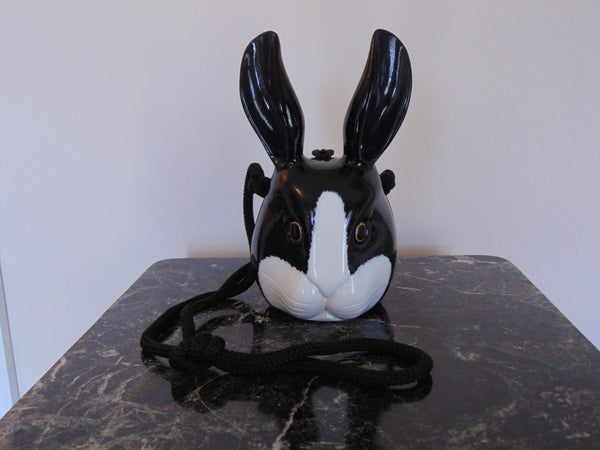 Vintage Timmy Woods Rabbit Purse: Handcrafted Acacia Wood Bunny