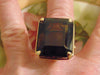 18KTYG Smokey Quartz Ring: 50 Carat Gold Statement Ring