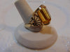14K Gold Emerald Cut Yellow Quartz Ring - Vintage Statement Ring