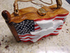 Vintage Timmy Woods USA Flag Dove Wooden Purse
