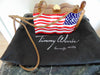 Vintage Timmy Woods USA Flag Dove Wooden Purse