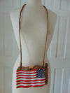 Vintage Timmy Woods USA Flag Dove Wooden Purse
