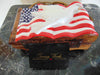 Vintage Timmy Woods USA Flag Dove Wooden Purse