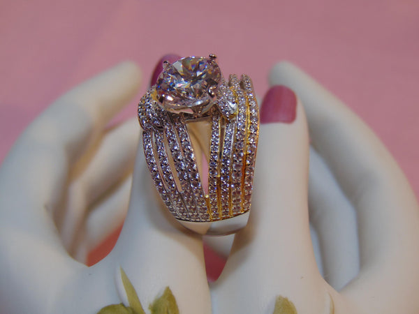 CZ Sterling Silver Ring: Vanna K, Size 7 3/4