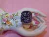 Sterling Silver Tanzanite Saddle Ring: CZ Accents, Size 7.75