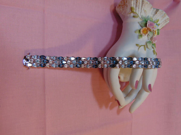 Estate Sterling Silver Blue Topaz Bracelet: 925 Resort Jewelry