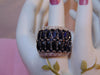Estate Sterling Silver Sapphire Ring: Marquee & CZ Gemstones, Size 7.75