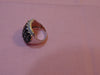 Estate Sterling Silver Sapphire Ring: Marquee & CZ Gemstones, Size 7.75
