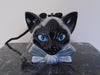 Vintage Timmy Woods Siamese Cat Wooden Purse, Signed