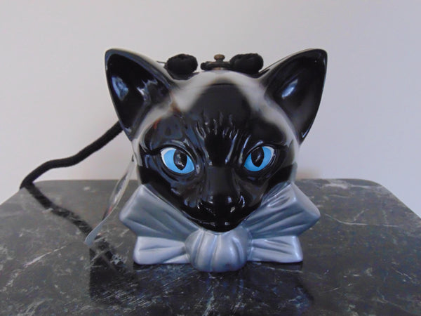 Vintage Timmy Woods Siamese Cat Wooden Purse, Signed