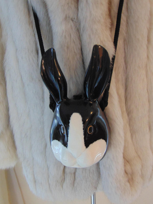 Vintage Timmy Woods Rabbit Purse: Handcrafted Acacia Wood Bunny