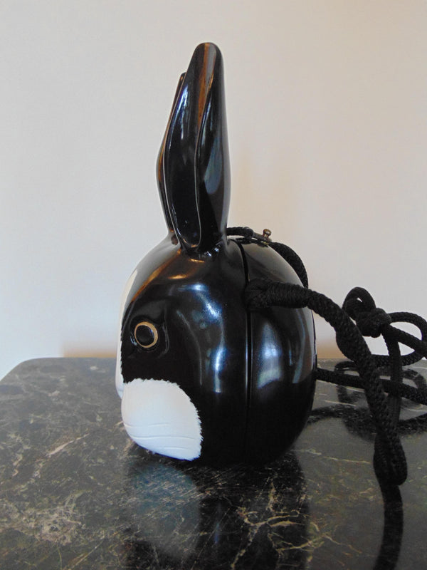 Vintage Timmy Woods Rabbit Purse: Handcrafted Acacia Wood Bunny