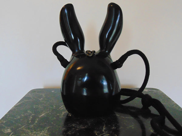 Vintage Timmy Woods Rabbit Purse: Handcrafted Acacia Wood Bunny
