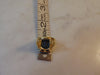 Vintage 14K Gold Blue Topaz Ring with Diamonds, Size 7.5