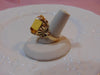 14K Gold Emerald Cut Yellow Quartz Ring - Vintage Statement Ring