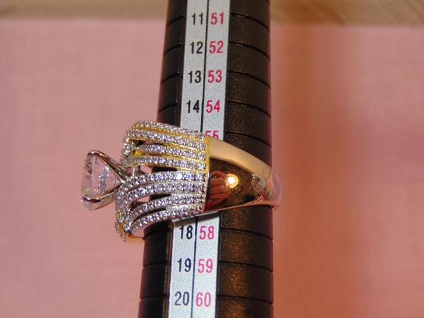 CZ Sterling Silver Ring: Vanna K, Size 7 3/4