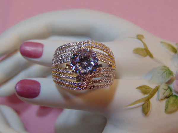 CZ Sterling Silver Ring: Vanna K, Size 7 3/4