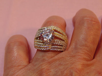 CZ Sterling Silver Ring: Vanna K, Size 7 3/4