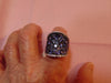 Sterling Silver Tanzanite Saddle Ring: CZ Accents, Size 7.75