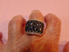 Estate Sterling Silver Sapphire Ring: Marquee & CZ Gemstones, Size 7.75