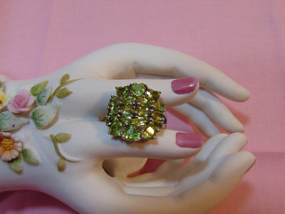 Multi-Stone Peridot Sterling Silver Ring - Size 7 3/4