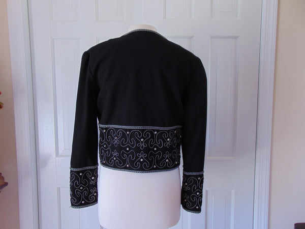 Vintage Double D Western Wool Jacket: Embellished Rodeo Cowgirl