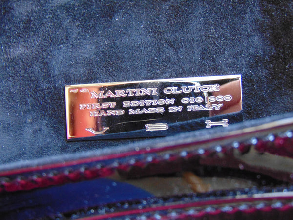 Vintage Manila Black Patent Leather Clutch: Handmade in Italy