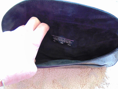 Vintage Manila Black Patent Leather Clutch: Handmade in Italy