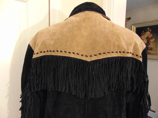 Vintage Scully Fringed Suede Jacket: Two-Tone Rodeo Style