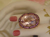 14Kt Rose Gold Ring: 12Ct Pink Quartz & Sapphire Accent