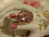 14Kt Rose Gold Ring: 12Ct Pink Quartz & Sapphire Accent