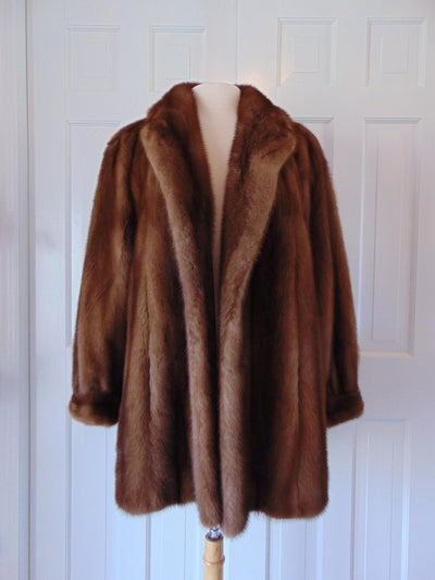XL Vintage Brown Mink Fur Jacket: Nafa Mink, Preloved