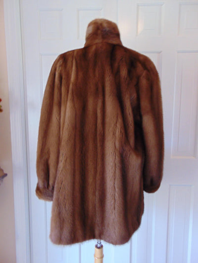 XL Vintage Brown Mink Fur Jacket: Nafa Mink, Preloved