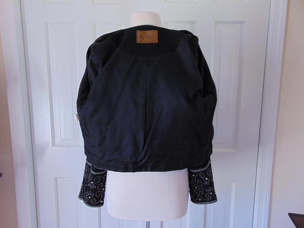 Vintage Double D Western Wool Jacket: Embellished Rodeo Cowgirl