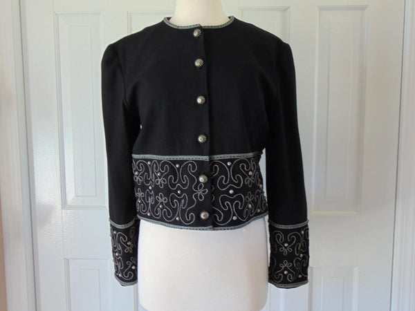 Vintage Double D Western Wool Jacket: Embellished Rodeo Cowgirl
