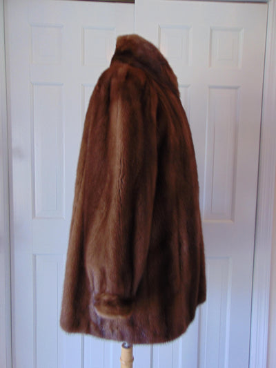 XL Vintage Brown Mink Fur Jacket: Nafa Mink, Preloved