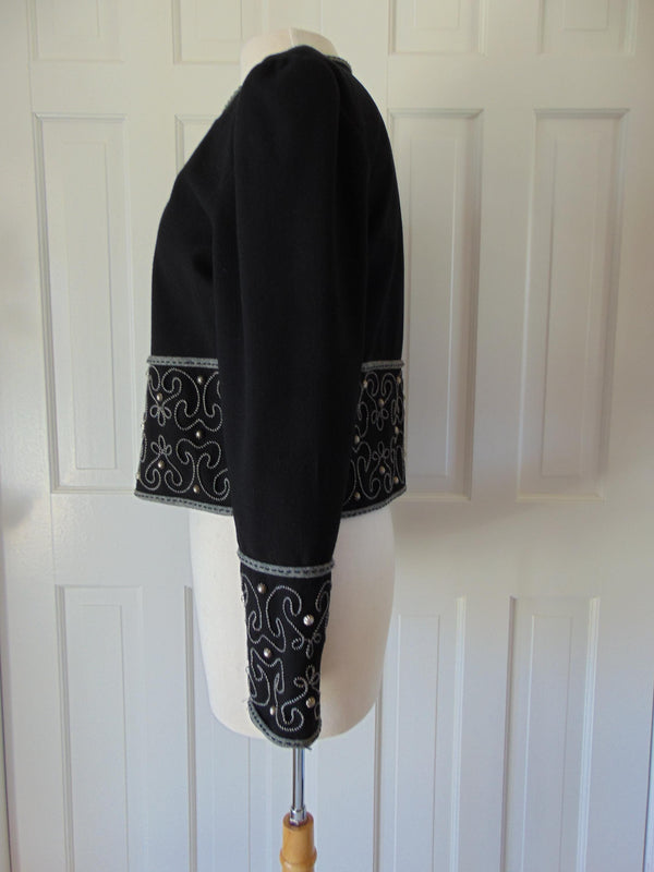 Vintage Double D Western Wool Jacket: Embellished Rodeo Cowgirl