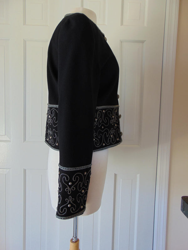 Vintage Double D Western Wool Jacket: Embellished Rodeo Cowgirl