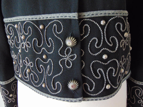 Vintage Double D Western Wool Jacket: Embellished Rodeo Cowgirl