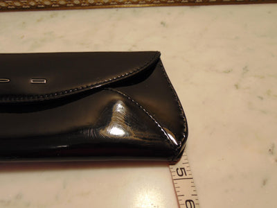 Vintage Manila Black Patent Leather Clutch: Handmade in Italy