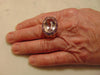 14Kt Rose Gold Ring: 12Ct Pink Quartz & Sapphire Accent