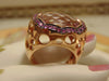 14Kt Rose Gold Ring: 12Ct Pink Quartz & Sapphire Accent