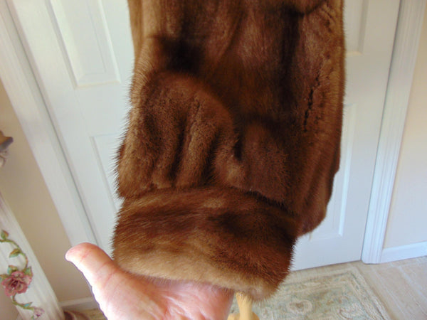 XL Vintage Brown Mink Fur Jacket: Nafa Mink, Preloved