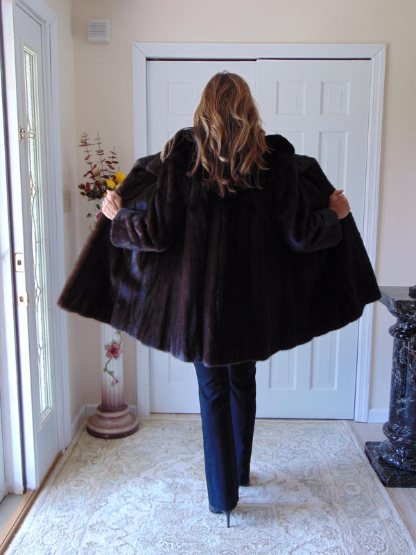 Vintage Black Ranch Mink Fur Stroller Coat: Canadian Fur