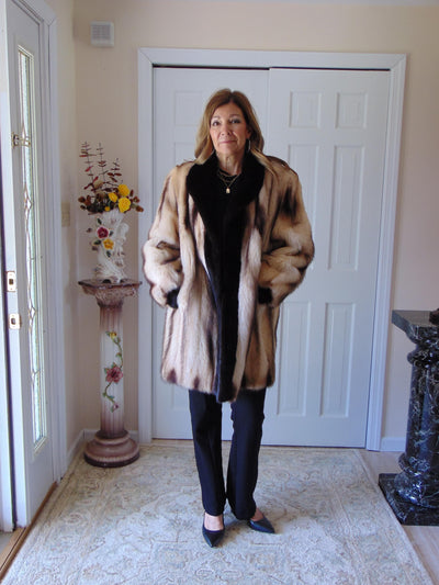 Vintage Fitch Fur Stroller Coat with Mink Trim - Rosendorf/Evans